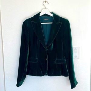 Tahari Dark Green Velvet Blazer